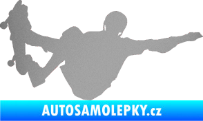 Samolepka Skateboard 007 pravá stříbrná metalíza