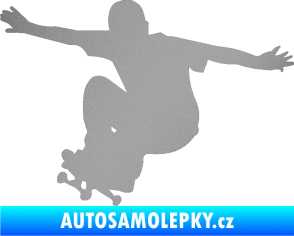Samolepka Skateboard 014 levá stříbrná metalíza