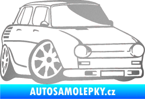 Samolepka Škoda 100 karikatura pravá stříbrná metalíza