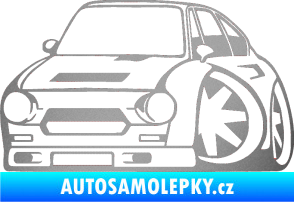 Samolepka Škoda 110r karikatura levá stříbrná metalíza