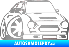 Samolepka Škoda 110r karikatura pravá stříbrná metalíza