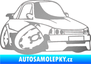 Samolepka Škoda 120 karikatura pravá stříbrná metalíza