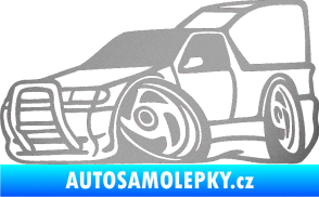 Samolepka Škoda Felicia pickup karikatura levá stříbrná metalíza