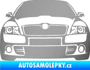 Samolepka Škoda Octavia 2 karikatura  stříbrná metalíza