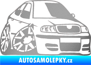 Samolepka Škoda Octavia karikatura pravá stříbrná metalíza