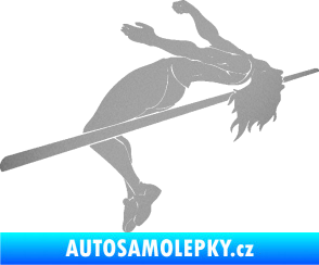Samolepka Skok do výšky 001 pravá atletika stříbrná metalíza