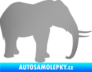 Samolepka Slon 019 pravá stříbrná metalíza
