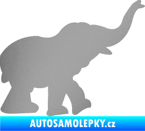 Samolepka Slon 022 pravá stříbrná metalíza