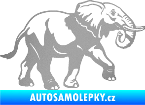 Samolepka Slon 028 pravá stříbrná metalíza
