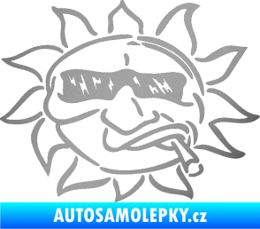Samolepka Slunce pravá stříbrná metalíza