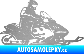 Samolepka Sněžný skútr pravá stříbrná metalíza