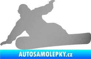 Samolepka Snowboard 001 levá stříbrná metalíza