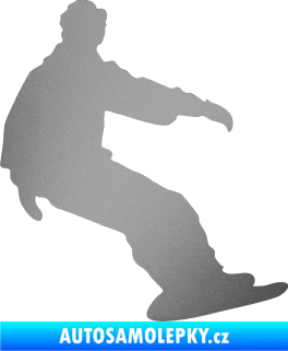Samolepka Snowboard 006 levá stříbrná metalíza