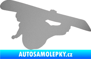 Samolepka Snowboard 007 levá stříbrná metalíza