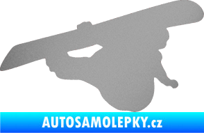 Samolepka Snowboard 007 pravá stříbrná metalíza