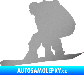 Samolepka Snowboard 010 levá stříbrná metalíza
