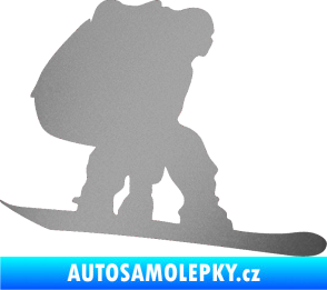 Samolepka Snowboard 010 pravá stříbrná metalíza