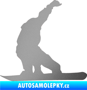 Samolepka Snowboard 011 levá stříbrná metalíza