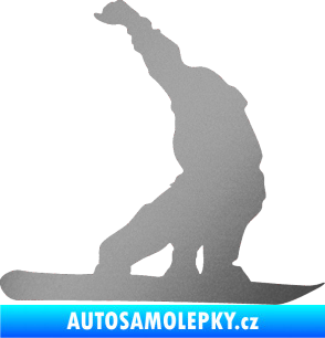 Samolepka Snowboard 011 pravá stříbrná metalíza
