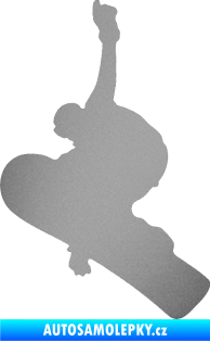 Samolepka Snowboard 012 levá stříbrná metalíza