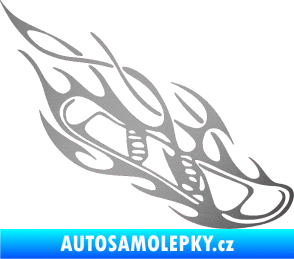 Samolepka Snowboard 015 pravá stříbrná metalíza