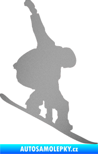 Samolepka Snowboard 018 pravá stříbrná metalíza