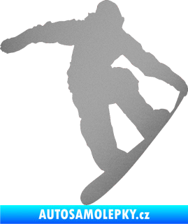 Samolepka Snowboard 019 levá stříbrná metalíza