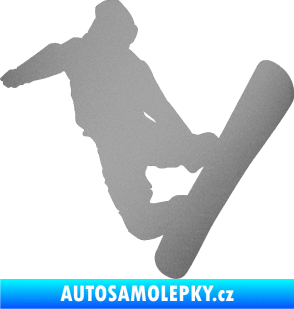 Samolepka Snowboard 020 levá stříbrná metalíza