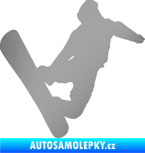 Samolepka Snowboard 020 pravá stříbrná metalíza