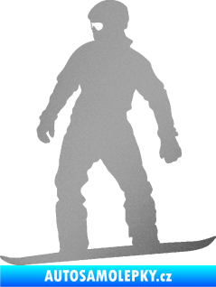 Samolepka Snowboard 024 levá stříbrná metalíza