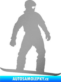 Samolepka Snowboard 024 pravá stříbrná metalíza