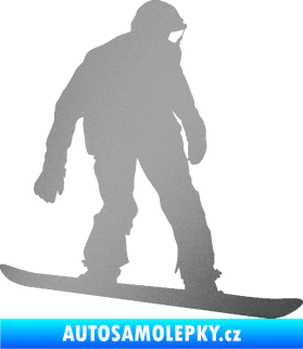 Samolepka Snowboard 027 pravá stříbrná metalíza