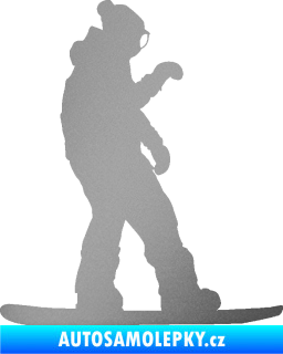 Samolepka Snowboard 028 pravá stříbrná metalíza