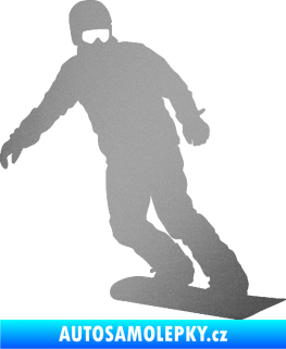 Samolepka Snowboard 029 pravá stříbrná metalíza