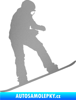 Samolepka Snowboard 030 pravá stříbrná metalíza