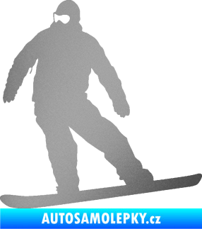 Samolepka Snowboard 034 levá stříbrná metalíza