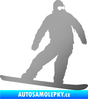 Samolepka Snowboard 034 pravá stříbrná metalíza
