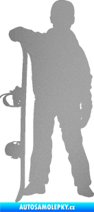 Samolepka Snowboard 039 levá stříbrná metalíza