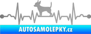 Samolepka Srdeční tep 006 levá čivava stříbrná metalíza