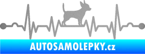 Samolepka Srdeční tep 006 pravá čivava stříbrná metalíza