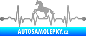 Samolepka Srdeční tep 010 levá  koník stříbrná metalíza