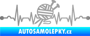 Samolepka Srdeční tep 016 levá pletení stříbrná metalíza