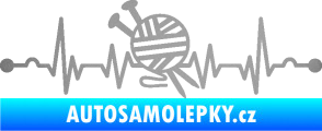 Samolepka Srdeční tep 016 pravá pletení stříbrná metalíza