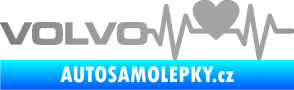 Samolepka Srdeční tep 021 levá Volvo srdcem stříbrná metalíza