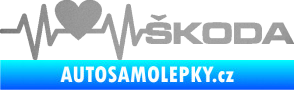 Samolepka Srdeční tep 025 pravá škoda stříbrná metalíza
