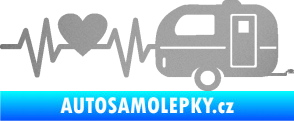 Samolepka Srdeční tep 030 pravá kempování stříbrná metalíza