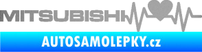 Samolepka Srdeční tep 082 levá Mitsubishi stříbrná metalíza