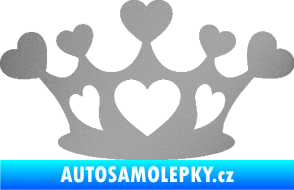 Samolepka Srdíčka korunka stříbrná metalíza