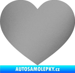 Samolepka Srdíčko 002 stříbrná metalíza