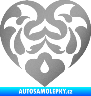 Samolepka Srdíčko 007 stříbrná metalíza